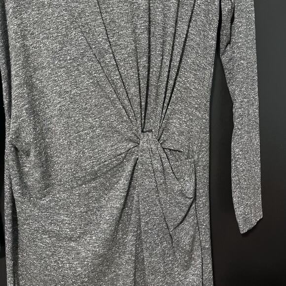 NWT Topshop Knot Front Mini Dress Gray L/S Size 8 - Picture 2 of 11
